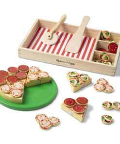 Melissa & Doug Wooden Pizza Party Play Food Set With 36 Toppings