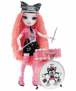 Rainbow Vision Shadow High Neon Shadow-Mara Pinkett (Neon Pink) Fashion Doll. 2 Designer Outfits Mix & Match Rock Band Accessories PLAYSET, Great Gift for Kids 6-12 Years Old & Collectors