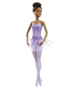 Barbie Ballerina Doll in Purple Tutu with Black Hair, Brown Eyes, Ballet Arms & Sculpted Toe Shoes