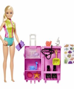 Barbie Marine Biologist Doll & 10+ Accessories, Mobile Lab Playset with Blonde Doll & Storage